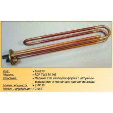 Нагревательный элемент (ТЭН) для водонагревателя 2500W - 184178, 216490 - анод М6
