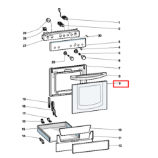 Стекло двери духовки Indesit (Индезит)/Ariston (Аристон) - 284039