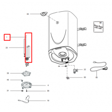 Нагревательный элемент (ТЭН) для водонагревателя Ariston (Аристон) 2200W M5 - 993191