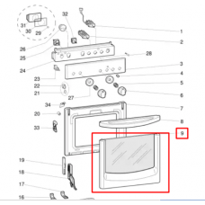 Стекло двери духовки Indesit (Индезит)/Ariston (Аристон) - 258740, 482000062757